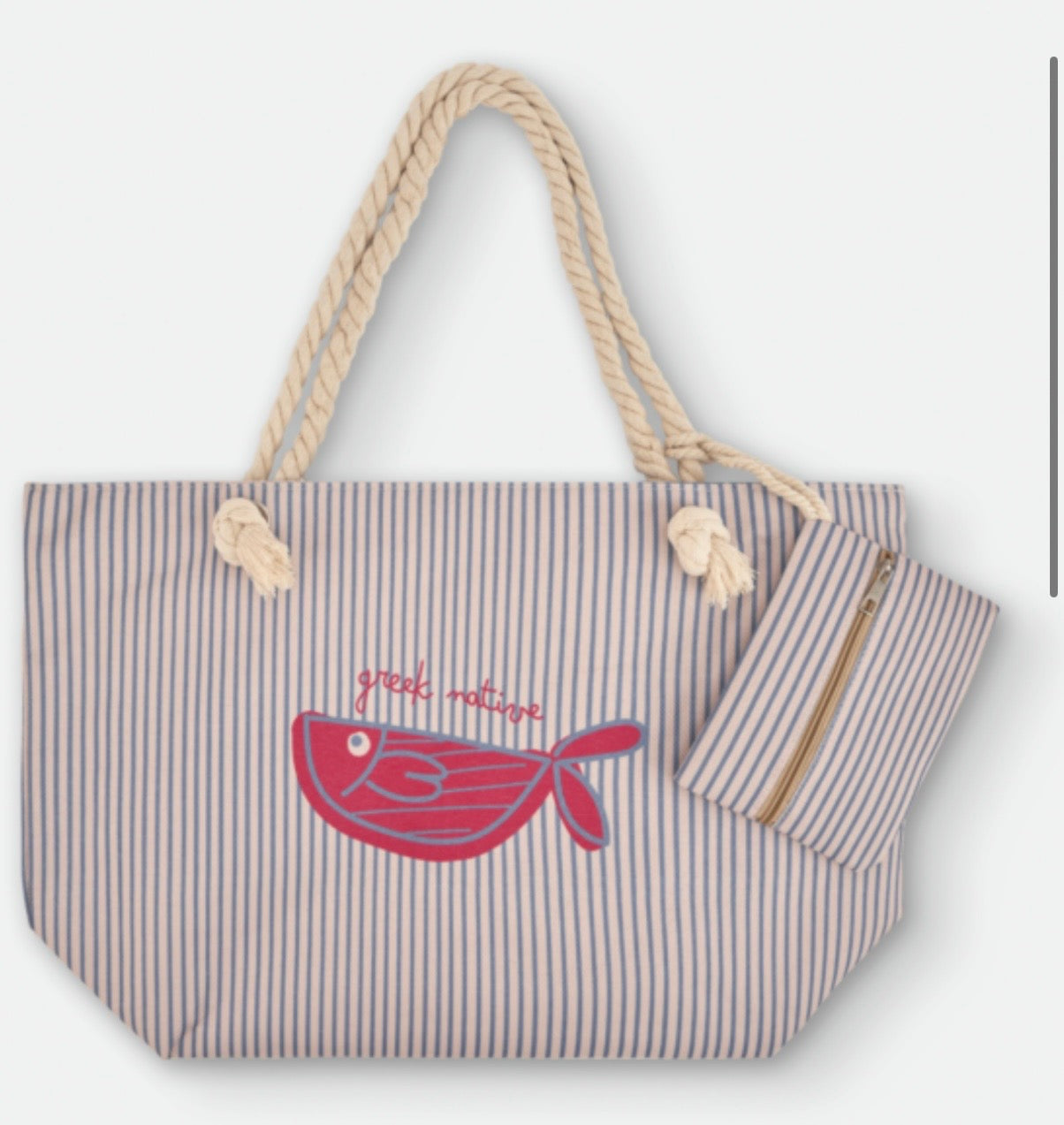 Bolso playa rayas pez